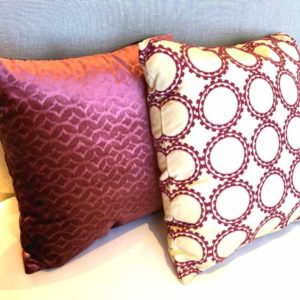Knife Edge Pillows with Fabricut Circle Suzani and Fabricut Couture Velvet